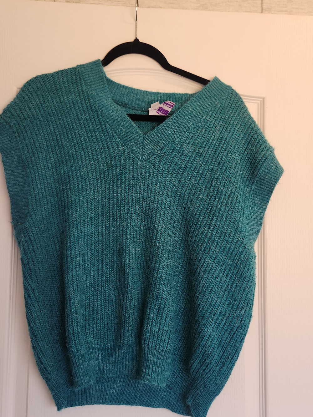 Honors Sport Sleeveless V-Neck Knit Sweater Vest in Teal L Euc